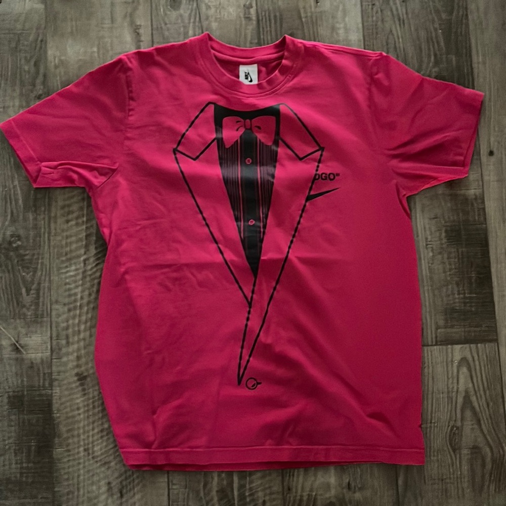 Pink Off white x Nike tuxedo shirt